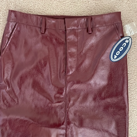 NWT Scoop faux patent leather skirt in Cabernet - Picture 7 of 10